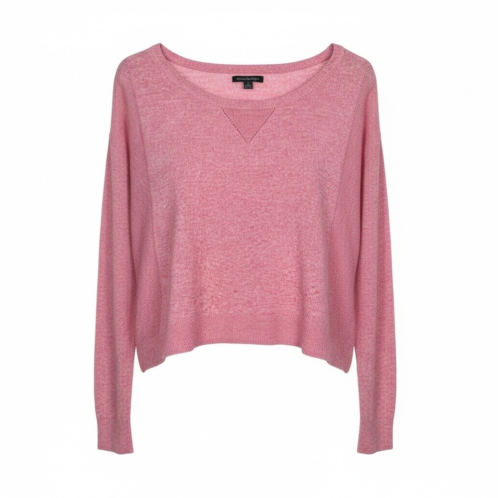 American Eagle Pink Lightweight Knit Sweater Size Small Cozy Casual